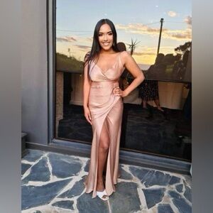 Shona Joy Pink La Lune Cross Draped Maxi Dress – Desert Rose